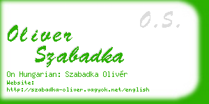 oliver szabadka business card