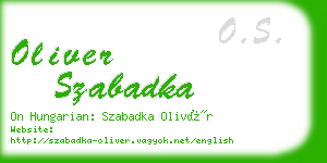 oliver szabadka business card